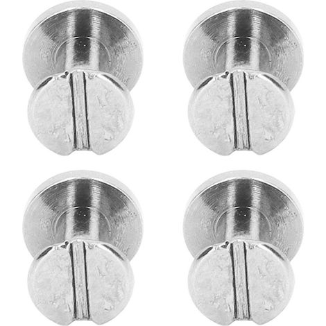 100 Rivets en Laiton pour Travail du Cuir, Vis Chicago Argentées Tête Plate et Bombée, 9x5mm, Lot de 100 Pièces (1/5)