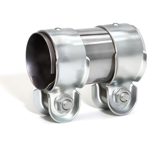 Collier Echappement Acier Inoxydable Collier de Serrage Manchon echappement Ø50 mm D'échappement Double Universel utilisé dans divers systèmes d'échappement Ø50mm/L:95mm (1/5)