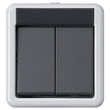 Gira Pulsador-BA 2f 1 punto KNX WG AP Gris [516130], 5161 30
