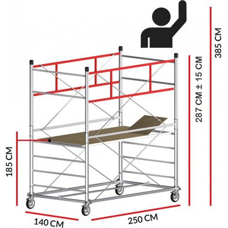 Echafaudage TITANIUM PRO (Hauteur de travail 3,85 m)