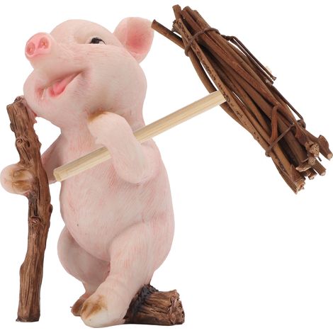 Pig Statue Resin Materials Textured Exquisite Cute Pig Ornament for Shelf Desk Window Patio Decoration (1/5)