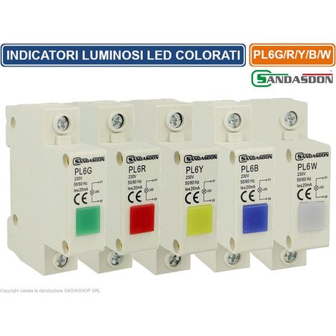 Indicatore Led Bianca Luce Quadro Segnalazione 230V 1M (1/5)