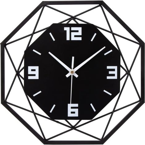 Holz-Metall-Wanduhr, 30 cm, geräuschlos, nicht tickend, für Wohnzimmer, Schlafzimmer, Küche, Büro, große Holz-Wanduhr, modern, Vintage, klassisch