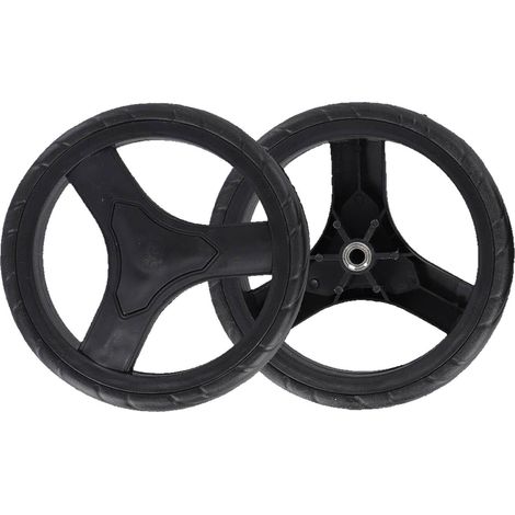 Lot de 2 roues de rechange pour chariot de courses – Roues en caoutchouc et plastique de grand diamètre – Accessoires pour chariot/chariot (1/5)