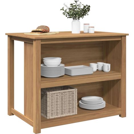 Isla de cocina Panamá madera maciza pino 112x77x90 cm
