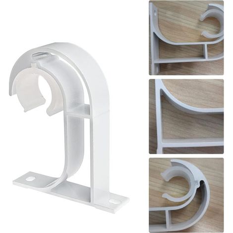 Support de tringle à rideau de plafond Ulisem, support mural en alliage d'aluminium, adapté aux tringles de 26 à 32 mm de diamètre. (1/4)