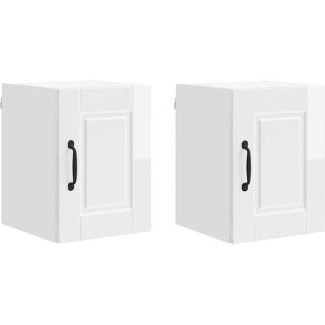 Maison Exclusive - Armadietto a muro PORTO 2 pcs Bianco Lucido 30 x 31 x 40 cm