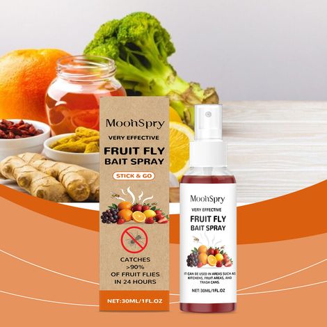 Fruchtfliegen-Köderspray mit Fruktose- und Sorbitolformel zur täglichen Bekämpfung von Fruchtfliegen in Haus und Küche – 30 ml -- DE (1/5)