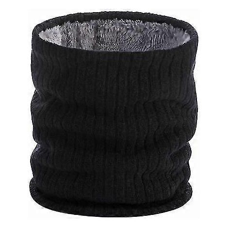 Cache-cou d'hiver pour hommes et femmes, écharpe polaire chaude et épaisse, idéale pour le sport et le ski.-Black