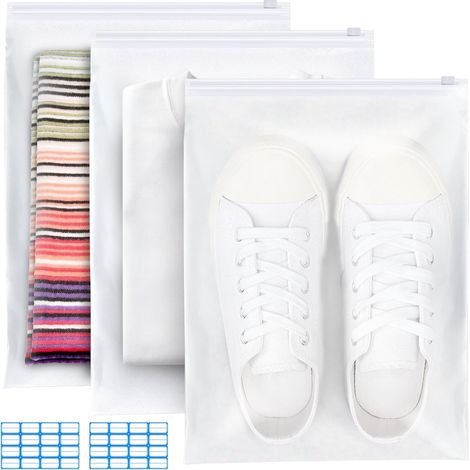 30 Pack Large Reusable Zip Bags 50 x 40 cm - Waterproof Frosted Travel Bags - Plastic Storage Bags for Clothes, Underwear, Towels, Shoes, Cosmetics (1/5)