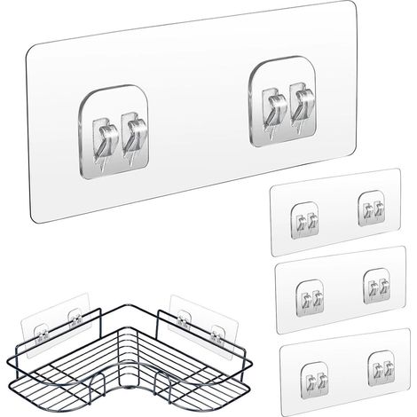 Set mit 4 selbstklebenden Ersatzhaken für Duschablagen (geeignet für geflieste Wände/Badezimmer) (1/5)