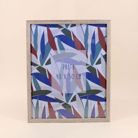 Cadre photo en bois motifs feuillage 40x50cm