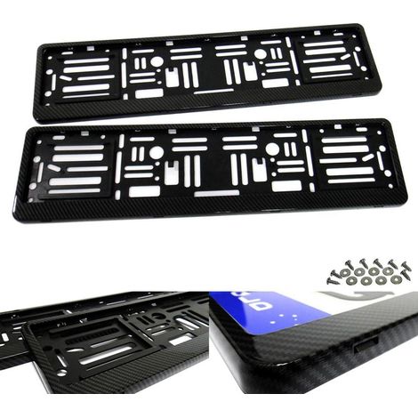 Porte-plaques carbone hydrographique noir universel EU/DE (x2) (1/5)