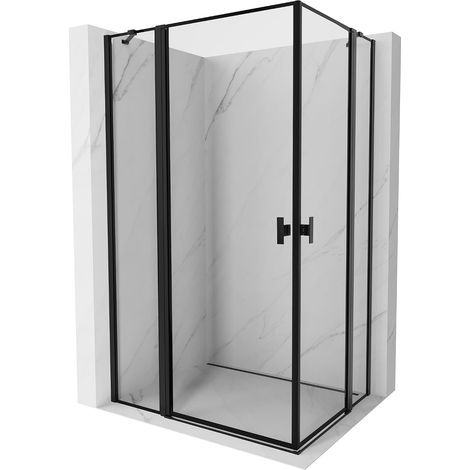 Mexen Mist Duo cabina doccia ad anta 115 x 70 cm, cornice nera, nera - 8A4-115L-070P-70-70 (1/5)