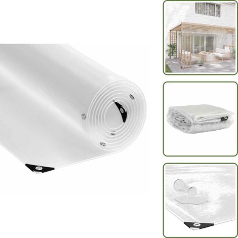 vidaXL Bâche transparente avec œillets 5x8 m PVC (1/5)