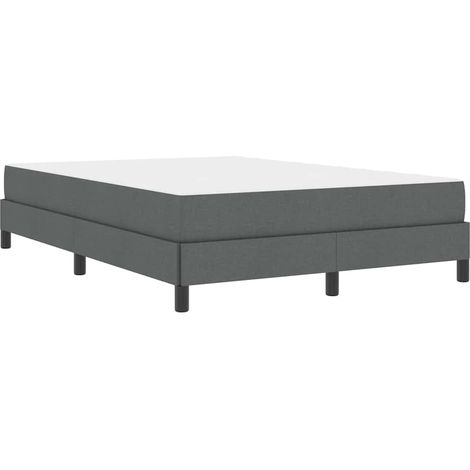 Lit double,Lit adulte,Lit à ressorts avec matelas Gris foncé 160 x 200 cm tissu (1/5)