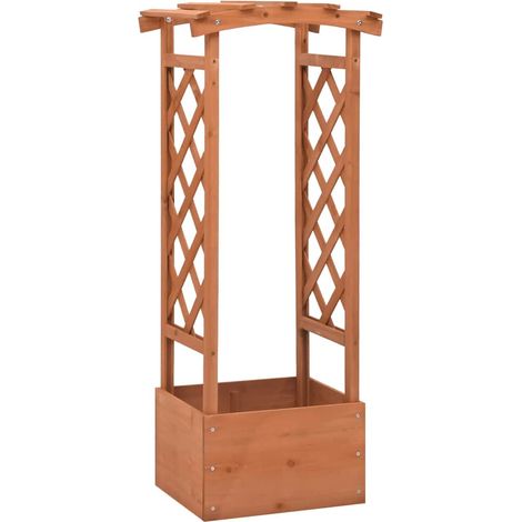 Jardinière de jardin - Balconnière à fleurs à treillis avec arche 49x39x117 cm Bois de sapin BV405027 - BonneVie (1/4)