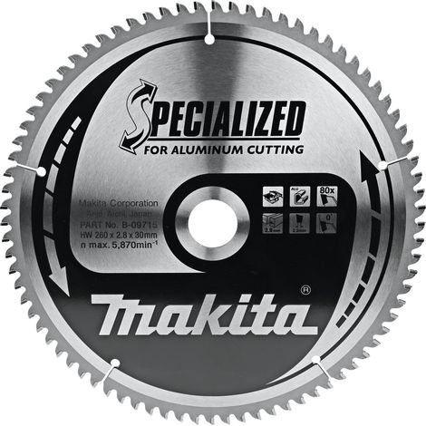 Makita - Sägeblatt Aluminium 260x30 mm, 80 Zähne B-33386