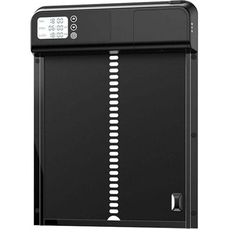 Porta automatica per pollaio con schermo LCD programmabile, impermeabile. Porta automatica per pollaio realizzata in lega di alluminio. Alimentazione a batteria. Timer. Funzione anti-schiacciamento.