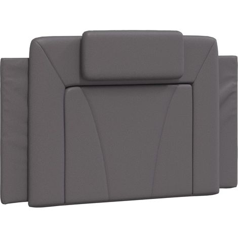 Coussin de tête de lit Viana gris 80 cm similicuir CFW40787 (1/5)
