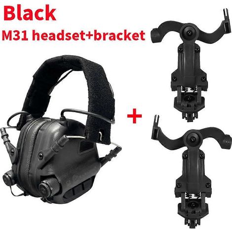 Casque de protection auditive électronique tactique M31 Mod4 NRR 22 dB avec casque noir (1/5)