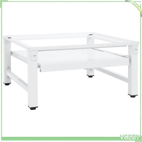 4009873 Socle pour machine à laver avec étagère coulissante Blanc (1/5)