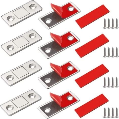 Set di 4 magneti per porte, chiusure magnetiche ultrasottili, magneti adesivi per mobili, magneti potenti per porte scorrevoli e cassetti A671