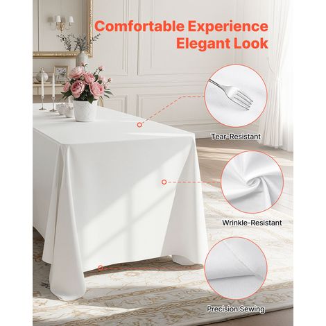 Nappe rectangulaire blanche - 1778 x 3048 mm couverture de table (1/5)