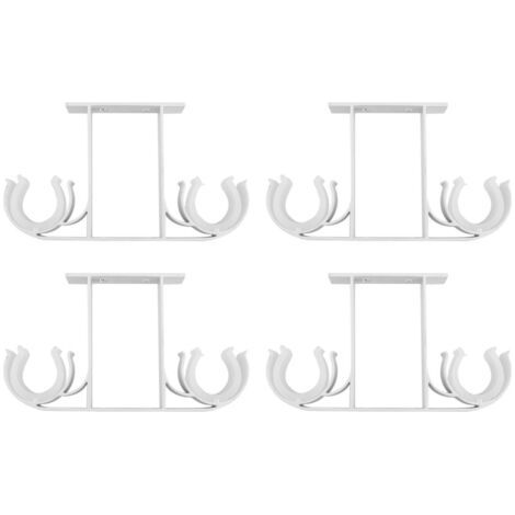Lot de 4 supports de tringle à rideaux en alliage d'aluminium pour tringles à rideaux de 28 mm (blanc) T-Audace (1/5)