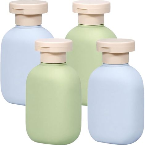 4 Pièces Flacon Voyage 100ml, Réutilisable Flacon Vide avec Bouchon Flip (1/5)