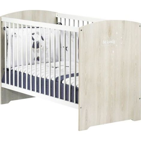 Lit bébé a barreaux - 120 x 60 cm - Babyprice Smile - Hetre (1/3)