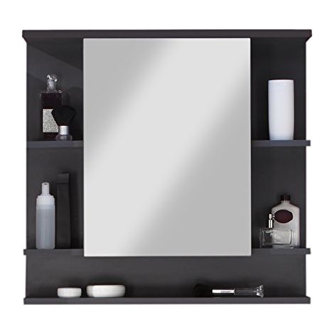 trendteam smart living Tetis Mobili, Derivato del Legno, Grigio Scuro (Grafite)/Bianco (Alta lucentezza), 72 x 76 x 20 cm (1/4)