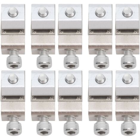 Lot de 10 cosses de mise à la terre standard pour panneaux solaires, pinces pour câbles de mise à la terre, accessoires pour supports de modules solaires (1/5)