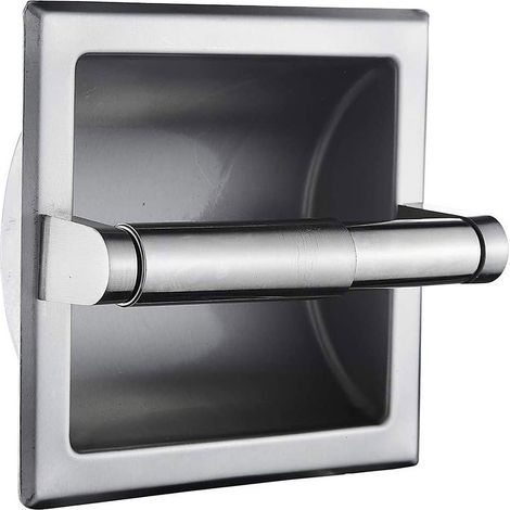 Porte serviettes en acier inoxydable encastré noir, boîte à mouchoirs murale, porte papier hygiénique encastré, porte papier à double rouleau pour la salle de bains