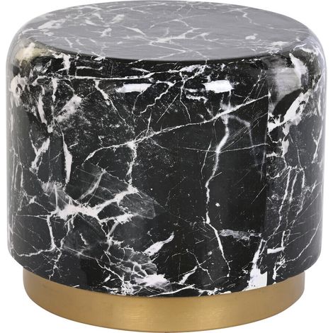 Mesita Auxiliar Hierro 50X50X45 Simil Marmol Negro (1/3)