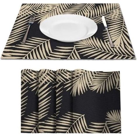 (Noir)Sets de Table - Noname - Lot de 4 - PVC Tressé - Antidérapant - Lavable - Résistant à la Chaleur (1/4)