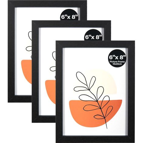 Lot de 3 Cadres Photo 15x20 cm, Cadre Noir 15x20 cm, pour Photos, Images, Affiches, Puzzle (1/5)