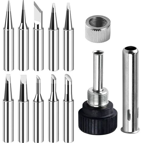 10 Pieces 900M-T Lead-Free Soldering Iron Tips with Soldering Sleeve, Soldering Iron Tip, Replacement Lead-Free Soldering Iron Tips (1/5)
