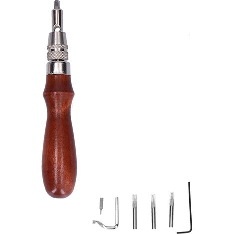 Kit de coupe et rainurage du cuir, outil de biseautage réglable pour maroquinerie DIY, lot de couture et sculpture (1/5)