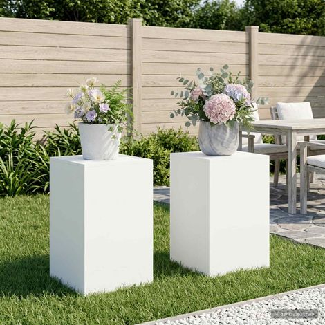 vidaXL Plant Stand 2 pcs White 40 x 40 x 60 cm Steel (1/5)