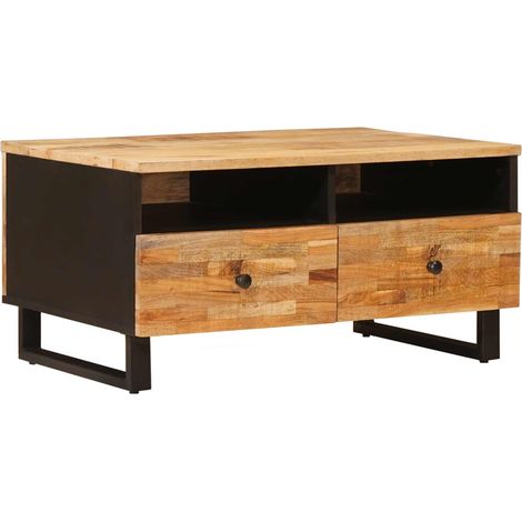 Coffee Table with Drawer Brown 80 x 54 x 40 cm Solid Mango Wood vidaXL