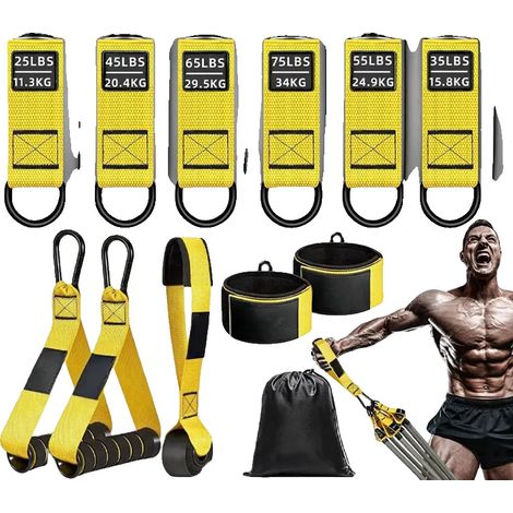 Bandas de resistencia, látex natural duradero, herramienta de ejercicio versátil, AMARILLO (1/2)