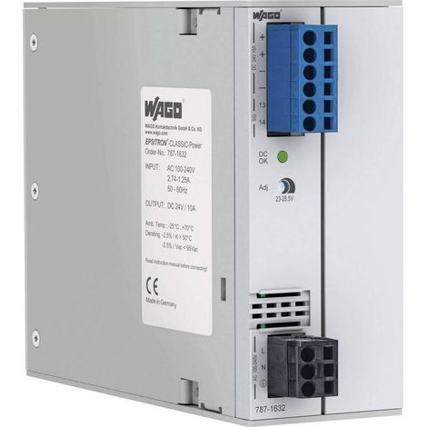 [NEUWERTIG] B-Ware Wago Stromversorgungen EPSITRON Hutschienen-Netzteil Stromversorgung DC 24 V 10A (1/2)