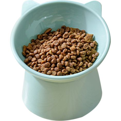 Universeller Katzennapf, niedliches Design mit schrägem Halsschutz, leicht zu reinigen für Hunde zu Hause (Grün).