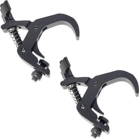2Pack Crochet Jeux de Lumières Dj Truss Clamp 40mm-60mm Crochet de Fixation Projecteur, Porteur 100kg Pince éclairage Scene Accroche Lyre Lumiere, Aluminium Support pour Fixation Par Led Lights (1/5)