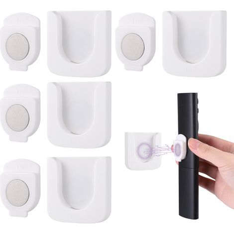4Pcs Support Magnétique pour Télécommande, Support Telecommande Mural, Magnétique pour Télécommande, Organisateur Mural Multifonctionnel pour la Prise de Charge de la TV (1/4)