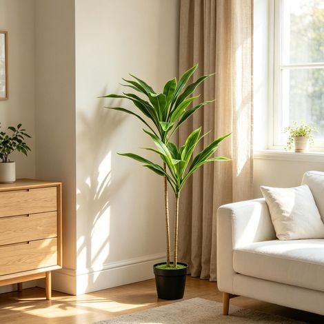 Künstliche Cordyline im Topf 90 cm, 29 Blätter, PEVA, innen & außen, grün OKMYHOME (1/5)