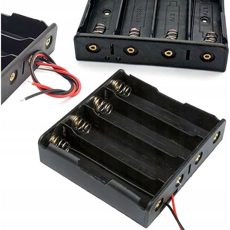 Soporte para baterías Rosfix 4 x 18650 - Soporte para baterías de iones de litio con conexión en paralelo  3,7 V/4,2 V  Cables de alimentación (1/5)