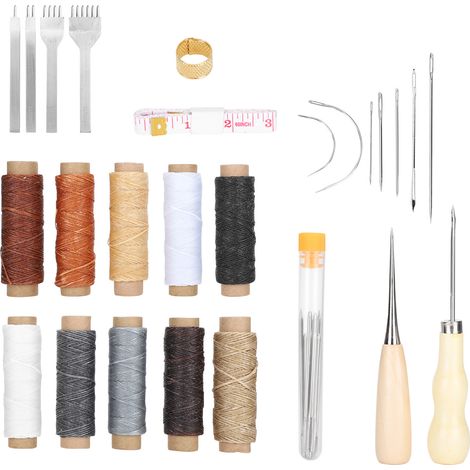 Ledernähset, DIY-Lederreparaturset, Arbeitsmaterialien, Bastelwerkzeug (1/5)