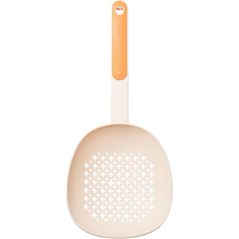 Cuillère d'écumoire de cuisine, cuillère à fente résistante à la chaleur, cuillère à passoire suspendue avec long manche, cuillères d'écumoire de cuisine de grande capacité, passoire en maille polyval (1/5)